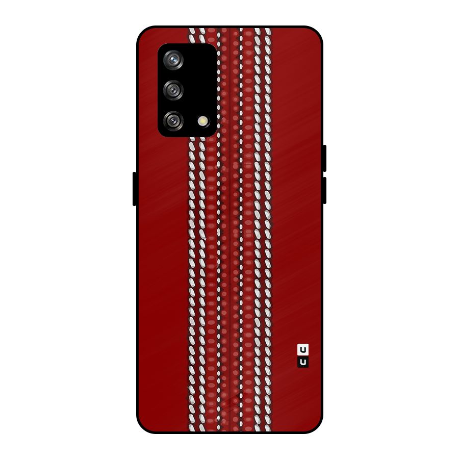 Cricket Ball Pattern Metal Back Case for Oppo F19