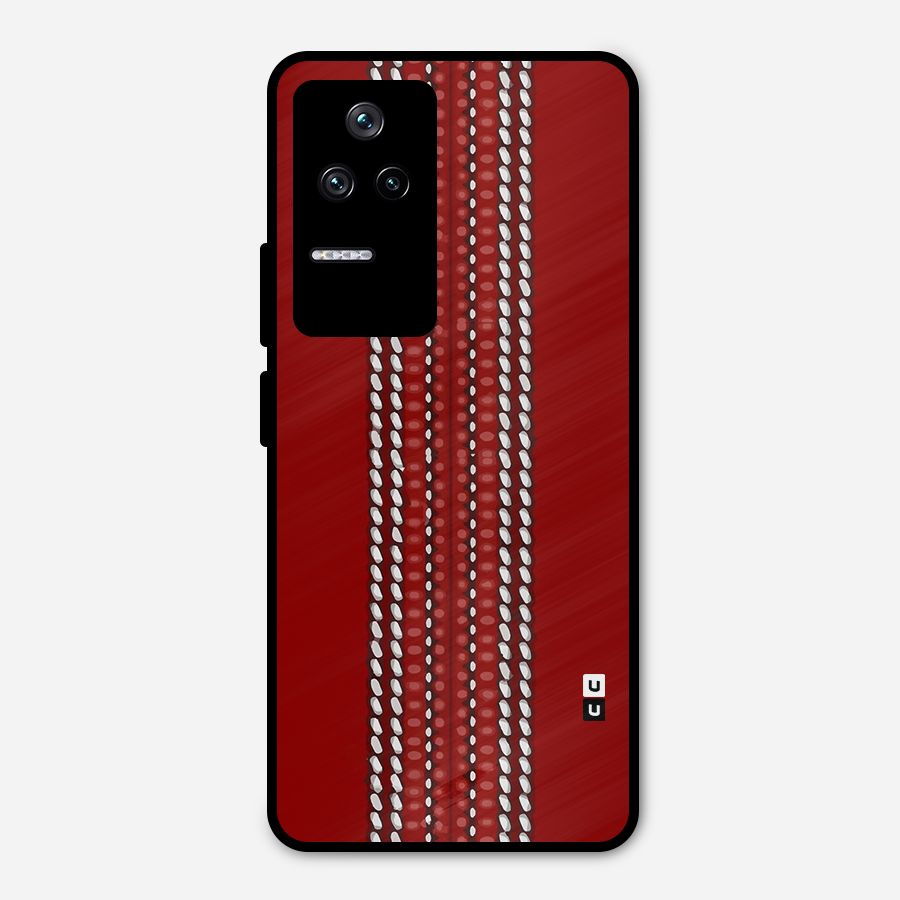 Cricket Ball Pattern Metal Back Case for Poco F4 5G