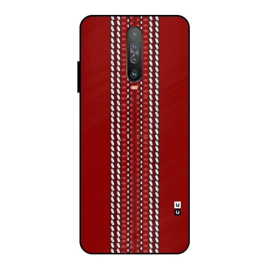 Cricket Ball Pattern Metal Back Case for Poco X2