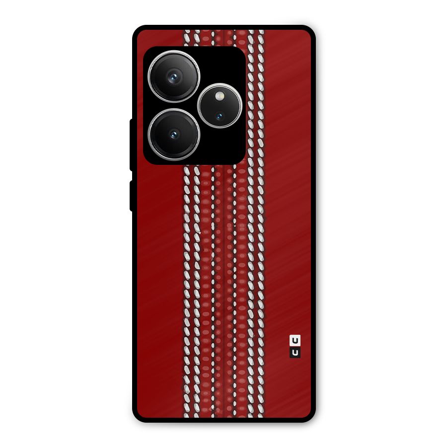 Cricket Ball Pattern Metal Back Case for Realme GT 6