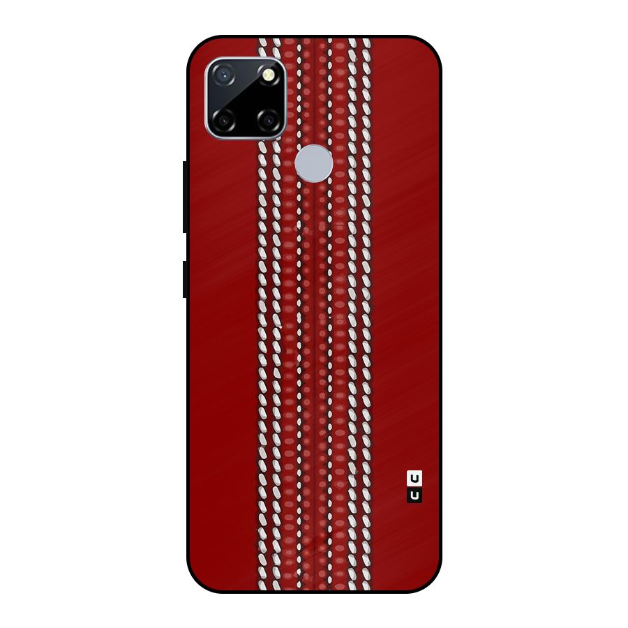 Cricket Ball Pattern Metal Back Case for Realme Narzo 20