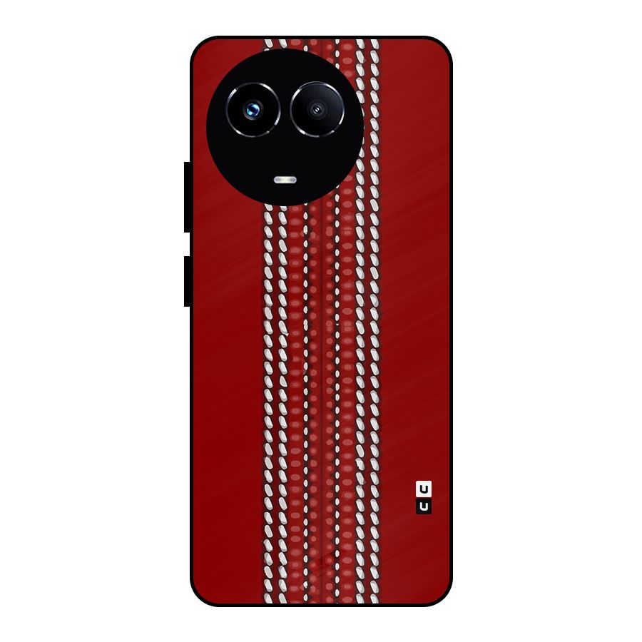 Cricket Ball Pattern Metal Back Case for Realme Narzo 60X