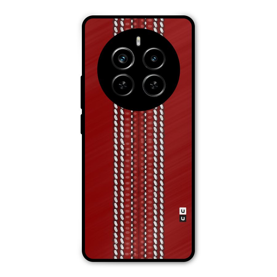 Cricket Ball Pattern Metal Back Case for Realme P1 Pro