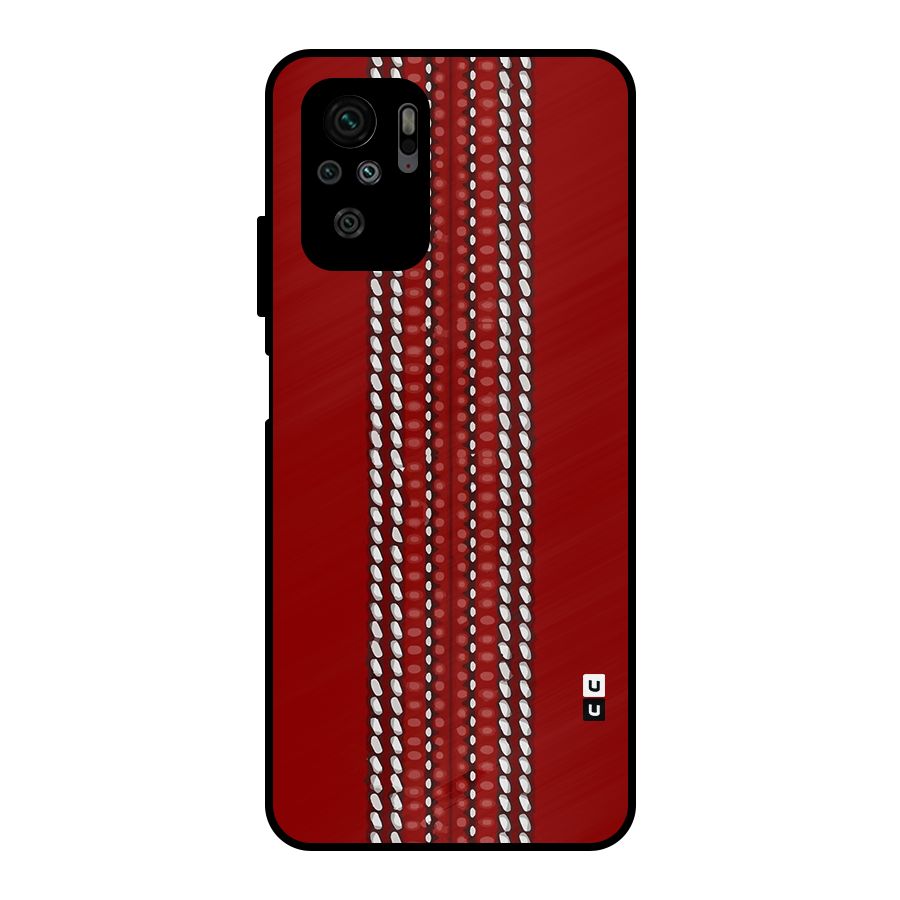 Cricket Ball Pattern Metal Back Case for Redmi Note 10S