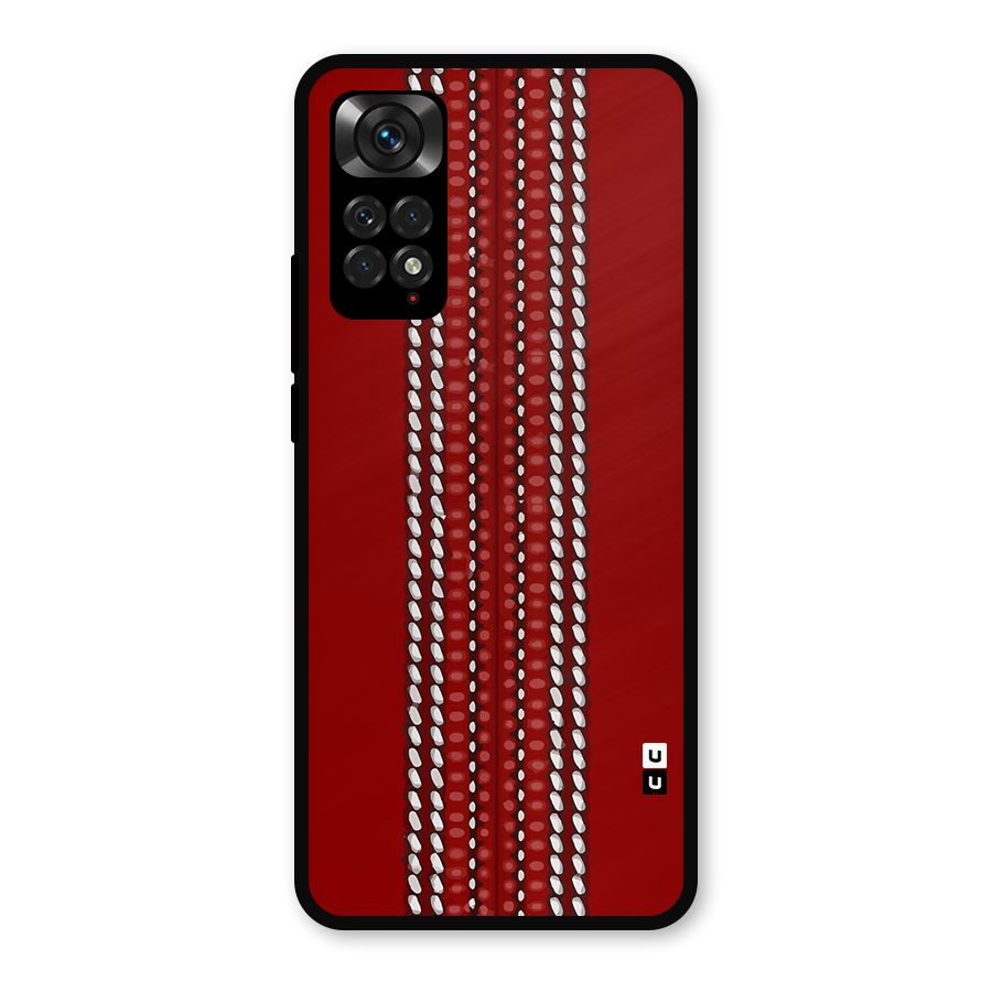 Cricket Ball Pattern Metal Back Case for Redmi Note 11s