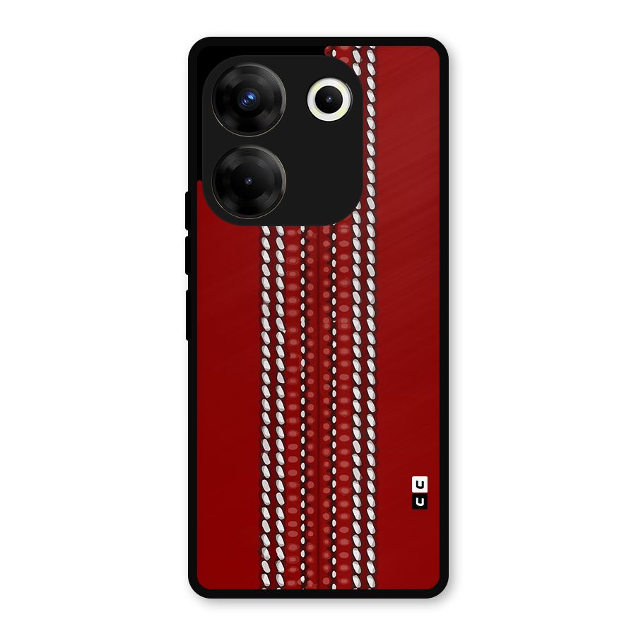 Cricket Ball Pattern Metal Back Case for Tecno Camon 20 Pro