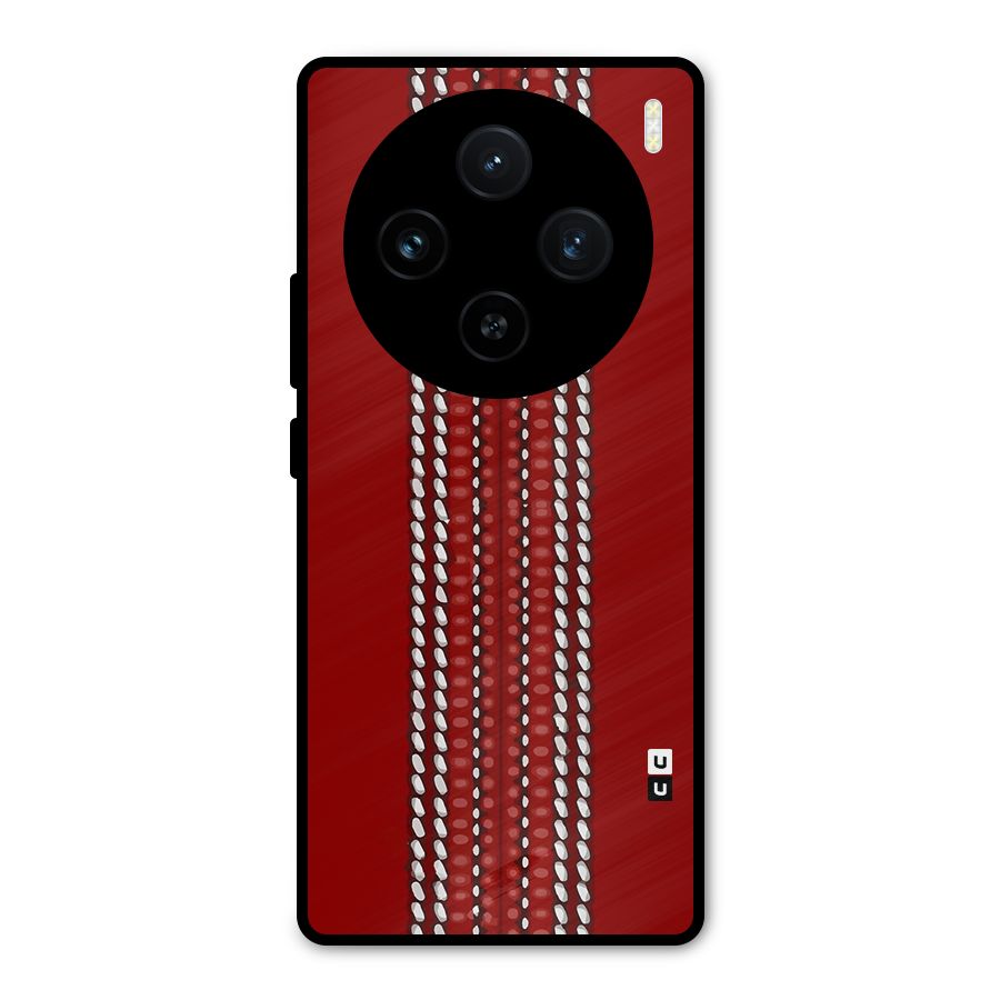 Cricket Ball Pattern Metal Back Case for Vivo X100