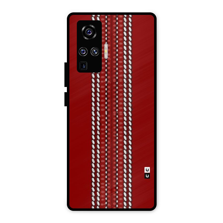 Cricket Ball Pattern Metal Back Case for Vivo X50 Pro