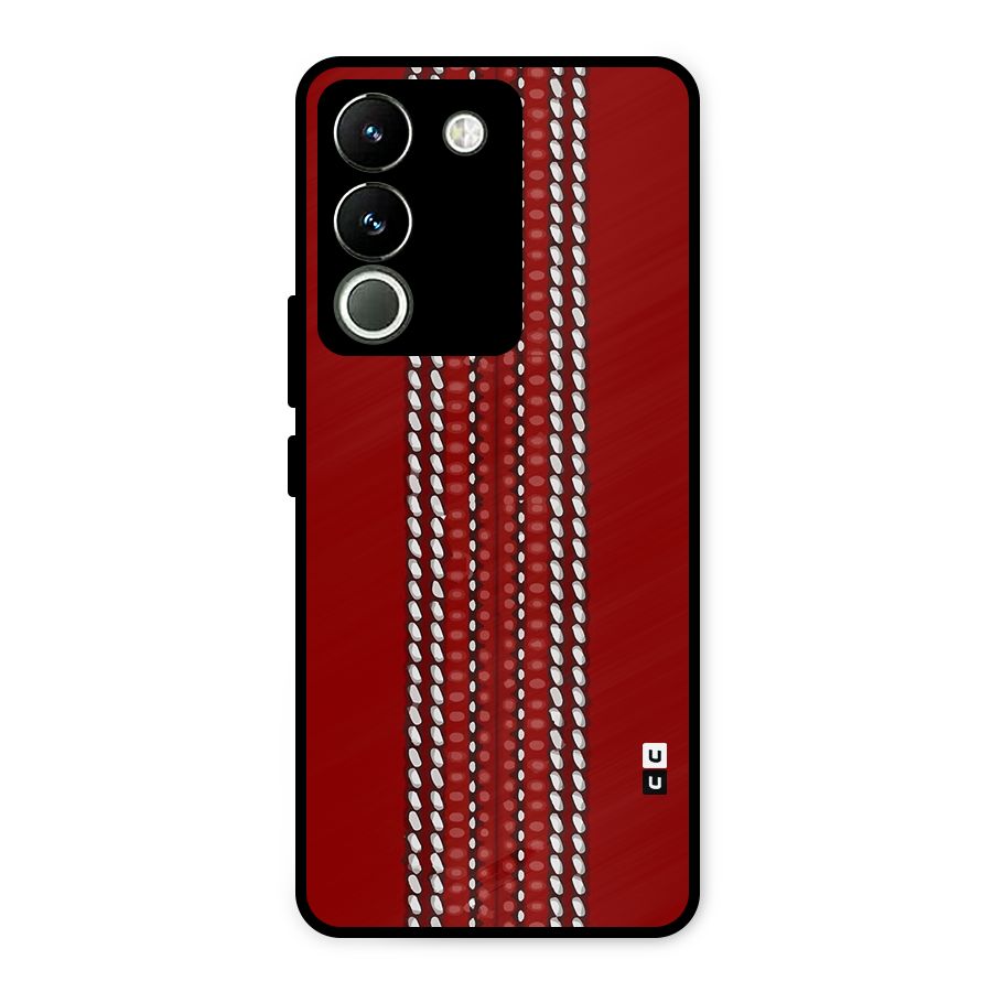 Cricket Ball Pattern Metal Back Case for Vivo Y200