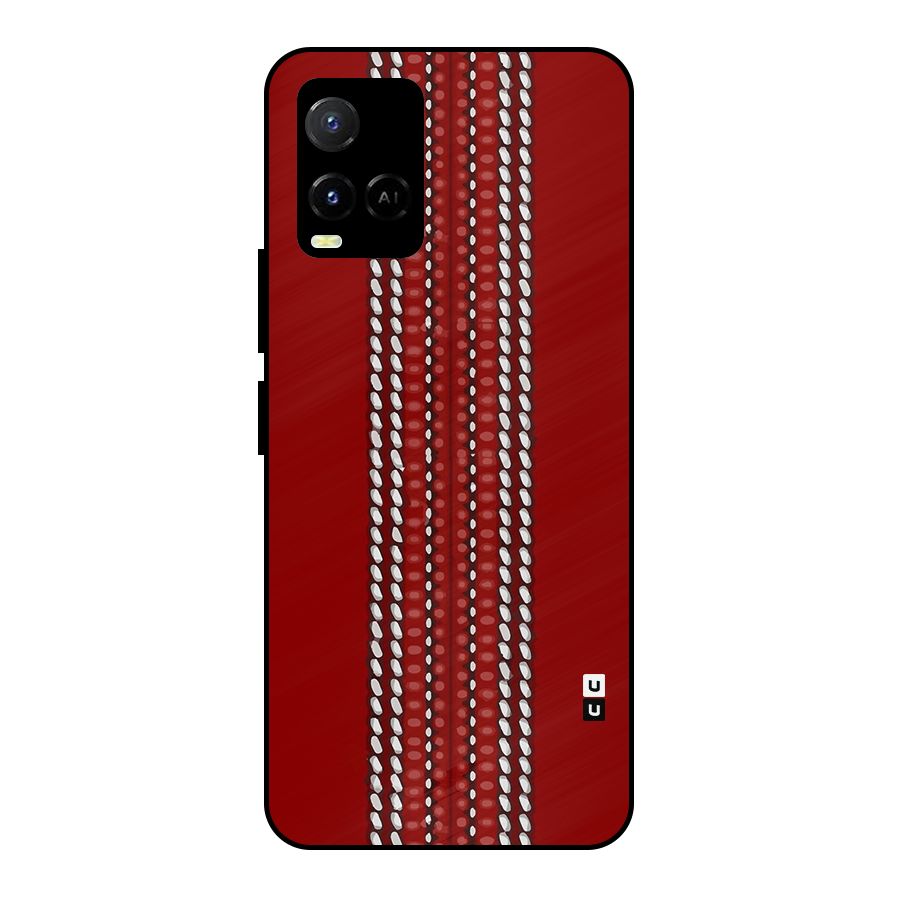 Cricket Ball Pattern Metal Back Case for Vivo Y21