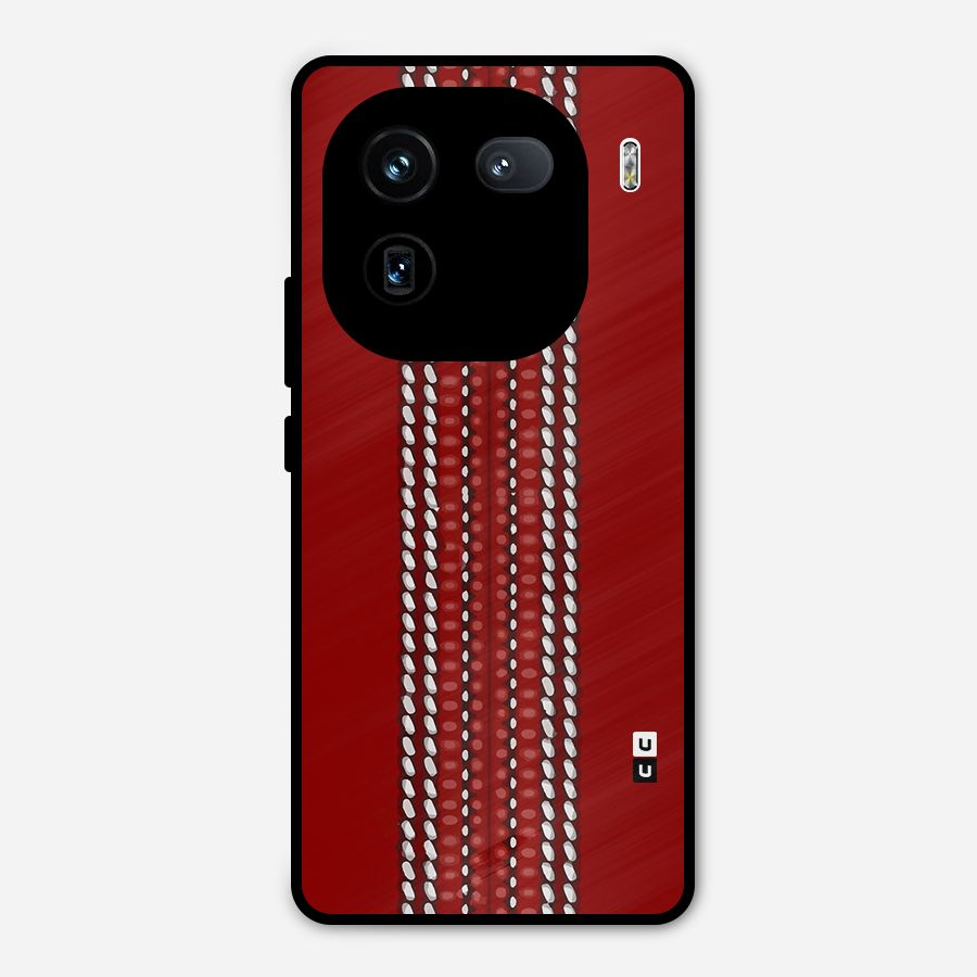 Cricket Ball Pattern Metal Back Case for iQOO 12