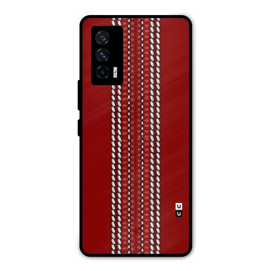 Cricket Ball Pattern Metal Back Case for iQOO 7 5G
