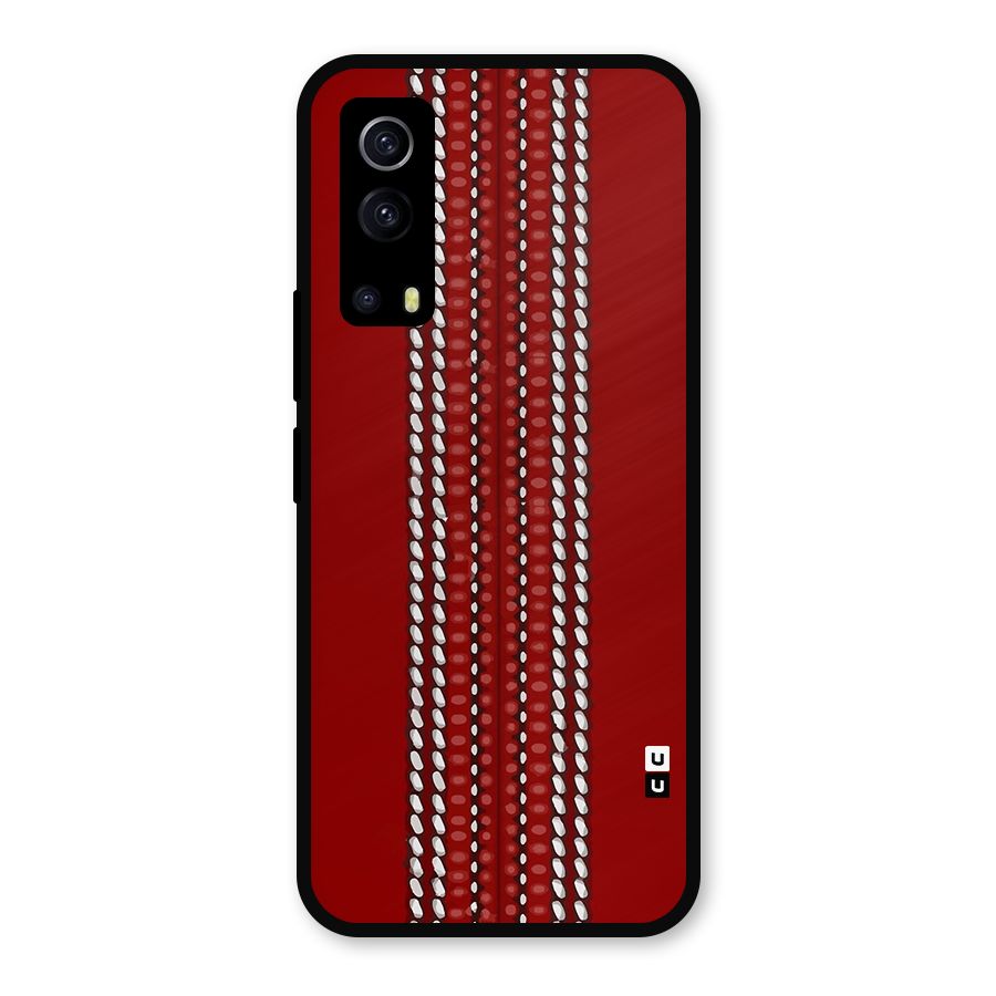 Cricket Ball Pattern Metal Back Case for iQOO Z3