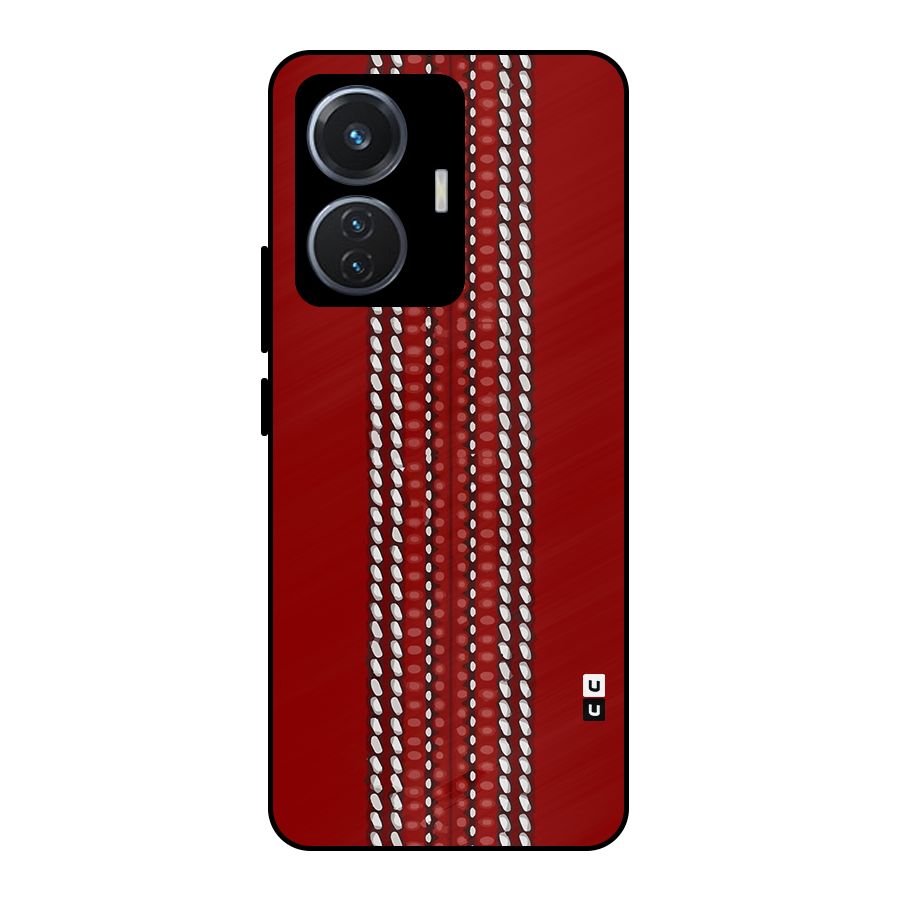 Cricket Ball Pattern Metal Back Case for iQOO Z6 44W