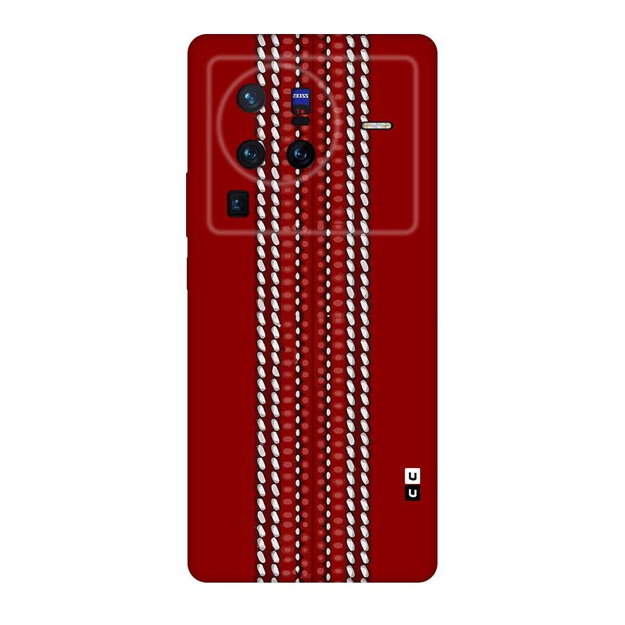 Cricket Ball Pattern Original Polycarbonate Back Case for Vivo X80