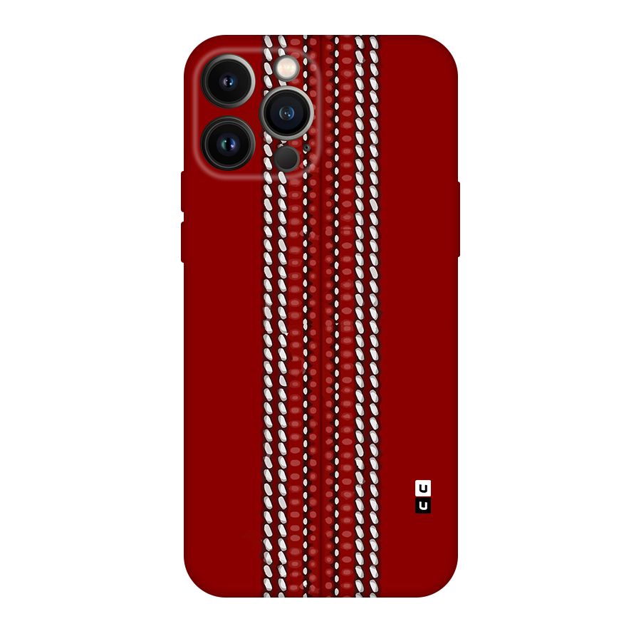 Cricket Ball Pattern Original Polycarbonate Back Case for iPhone 13 Pro Max