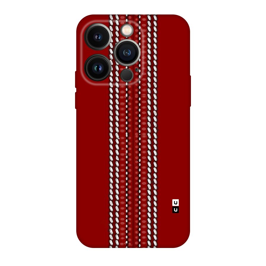 Cricket Ball Pattern Original Polycarbonate Back Case for iPhone 14 Pro
