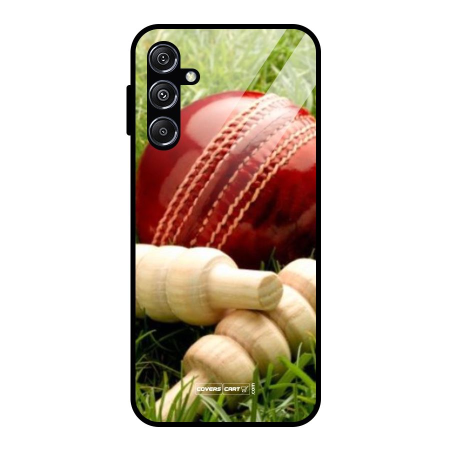Cricket Ball and Stumps Glass Back Case for Galaxy M34 5G