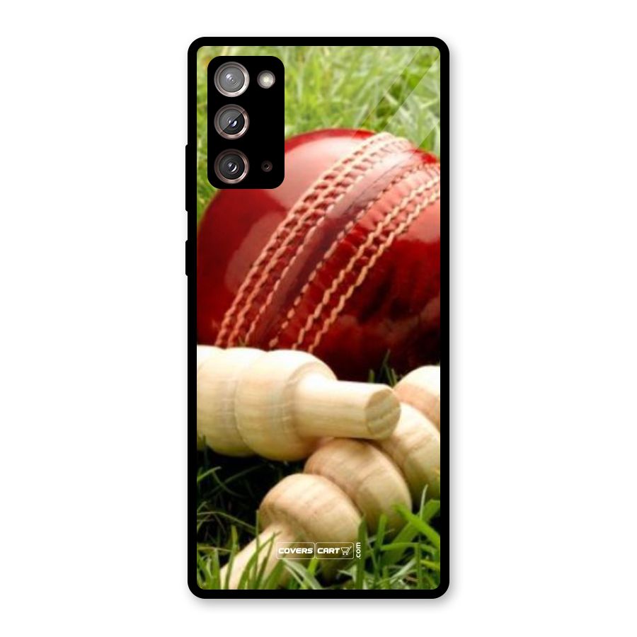 Cricket Ball and Stumps Glass Back Case for Galaxy Note 20