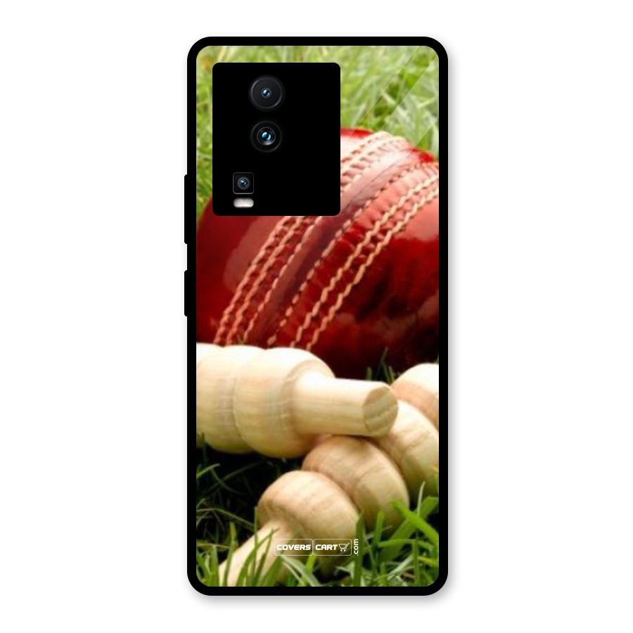 Cricket Ball and Stumps Glass Back Case for Vivo iQOO Neo 7
