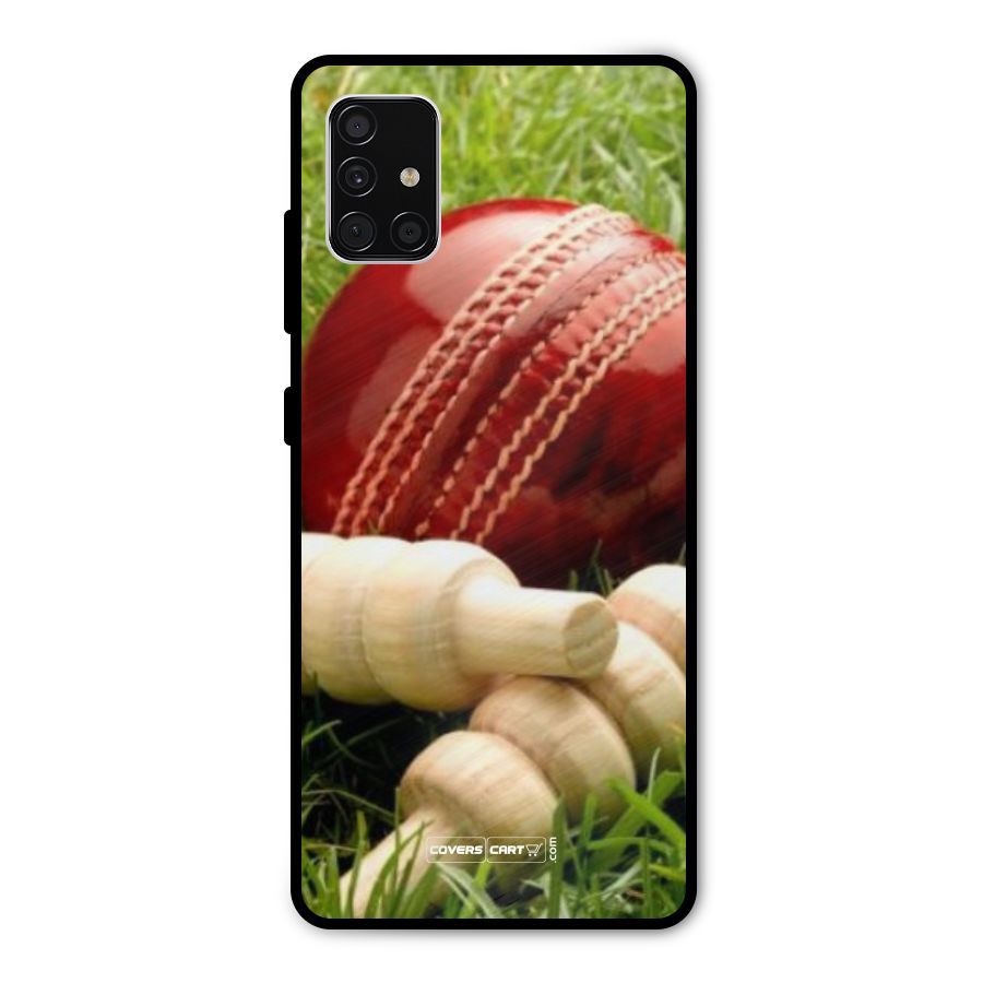 Cricket Ball and Stumps Metal Back Case for Galaxy A51