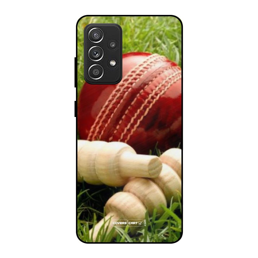 Cricket Ball and Stumps Metal Back Case for Galaxy A52s 5G