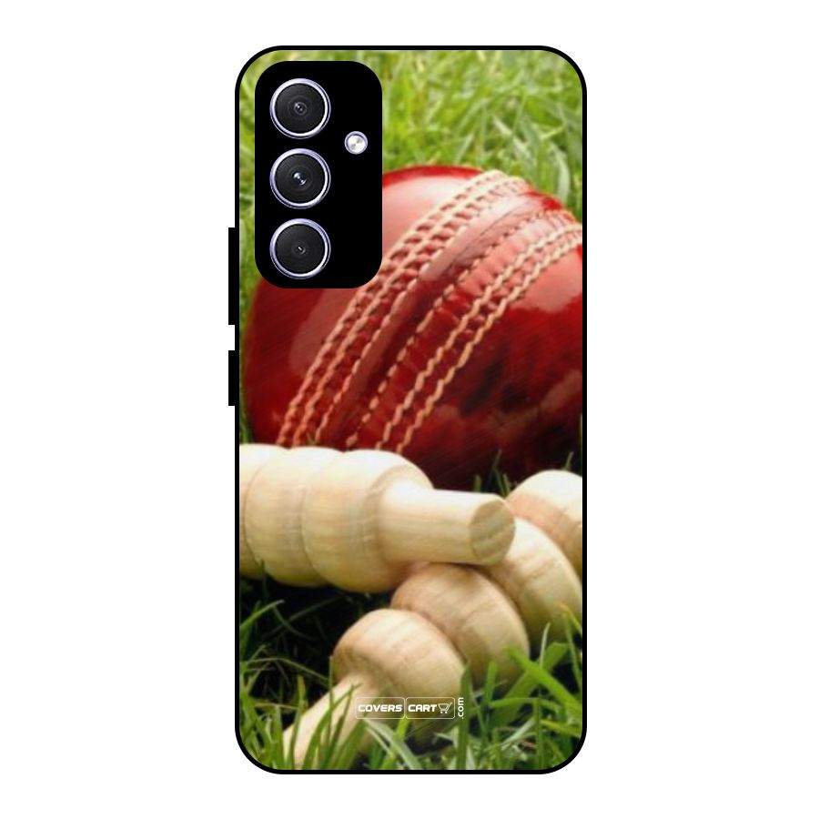 Cricket Ball and Stumps Metal Back Case for Galaxy A54