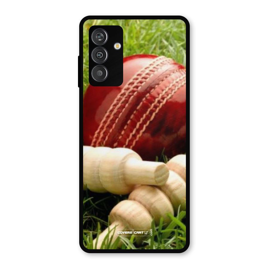 Cricket Ball and Stumps Metal Back Case for Galaxy F13