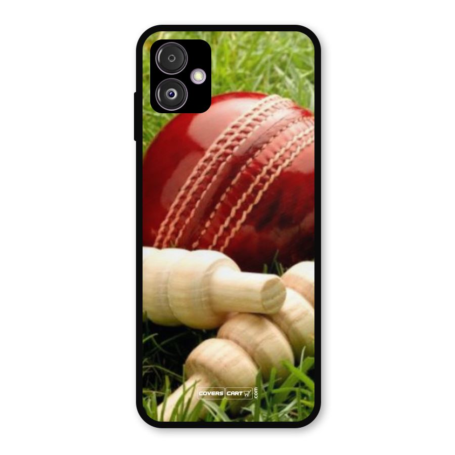 Cricket Ball and Stumps Metal Back Case for Galaxy F14