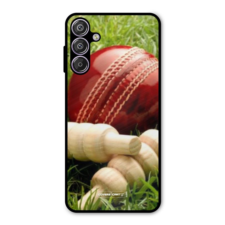 Cricket Ball and Stumps Metal Back Case for Galaxy M15