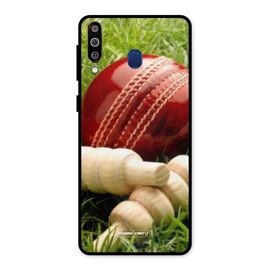 Cricket Ball and Stumps Metal Back Case for Galaxy M30
