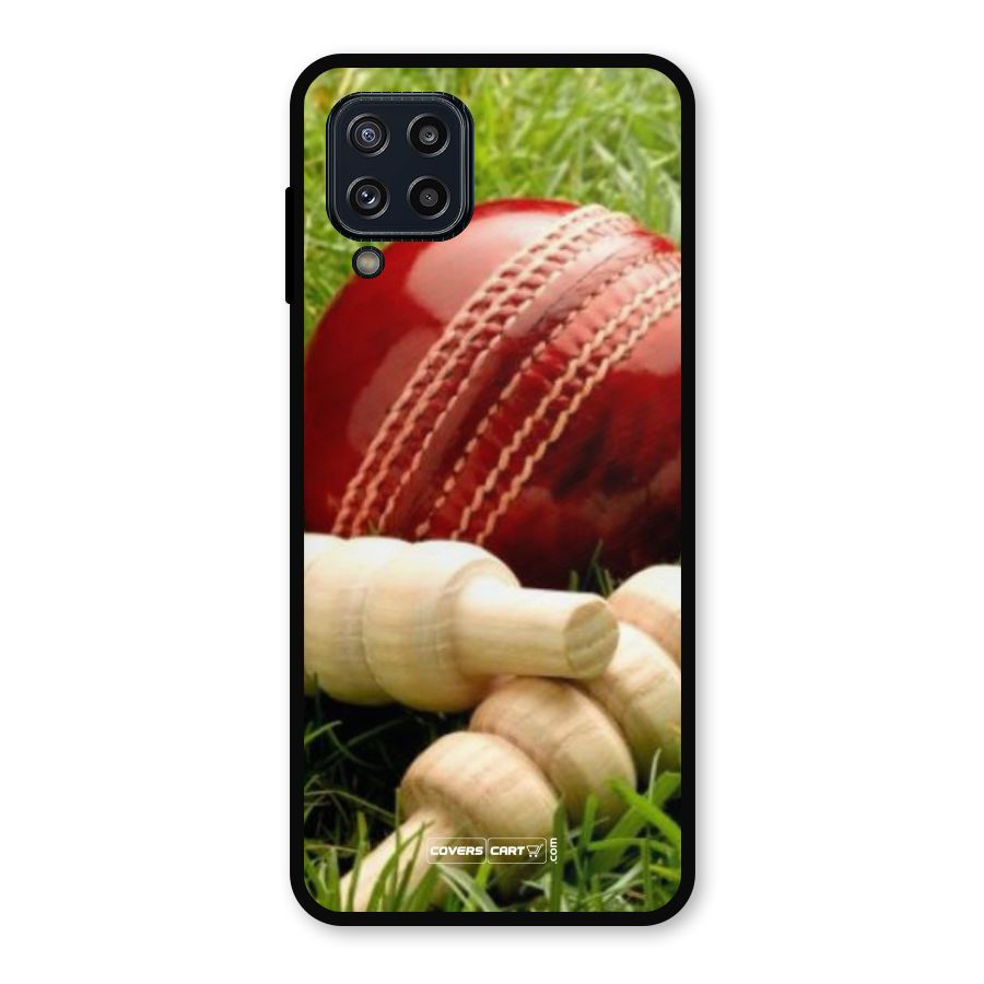 Cricket Ball and Stumps Metal Back Case for Galaxy M32