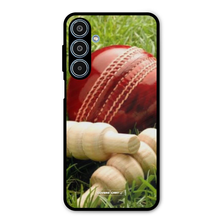 Cricket Ball and Stumps Metal Back Case for Galaxy M35