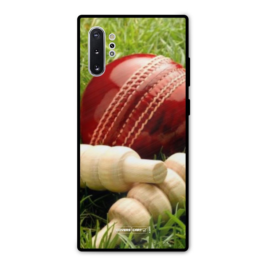 Cricket Ball and Stumps Metal Back Case for Galaxy Note 10 Plus