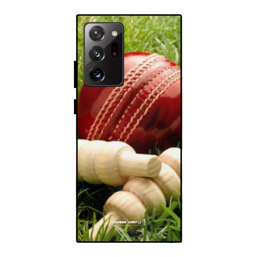 Cricket Ball and Stumps Metal Back Case for Galaxy Note 20 Ultra