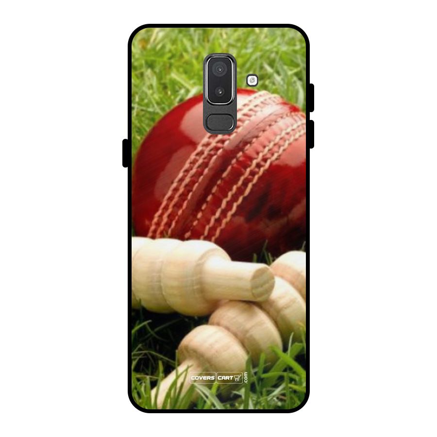 Cricket Ball and Stumps Metal Back Case for Galaxy On8 (2018)