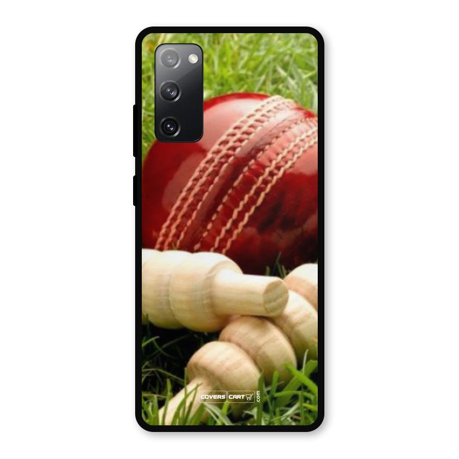 Cricket Ball and Stumps Metal Back Case for Galaxy S20 FE 5G