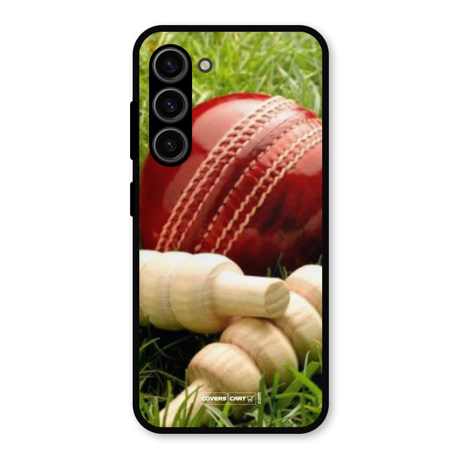 Cricket Ball and Stumps Metal Back Case for Galaxy S23