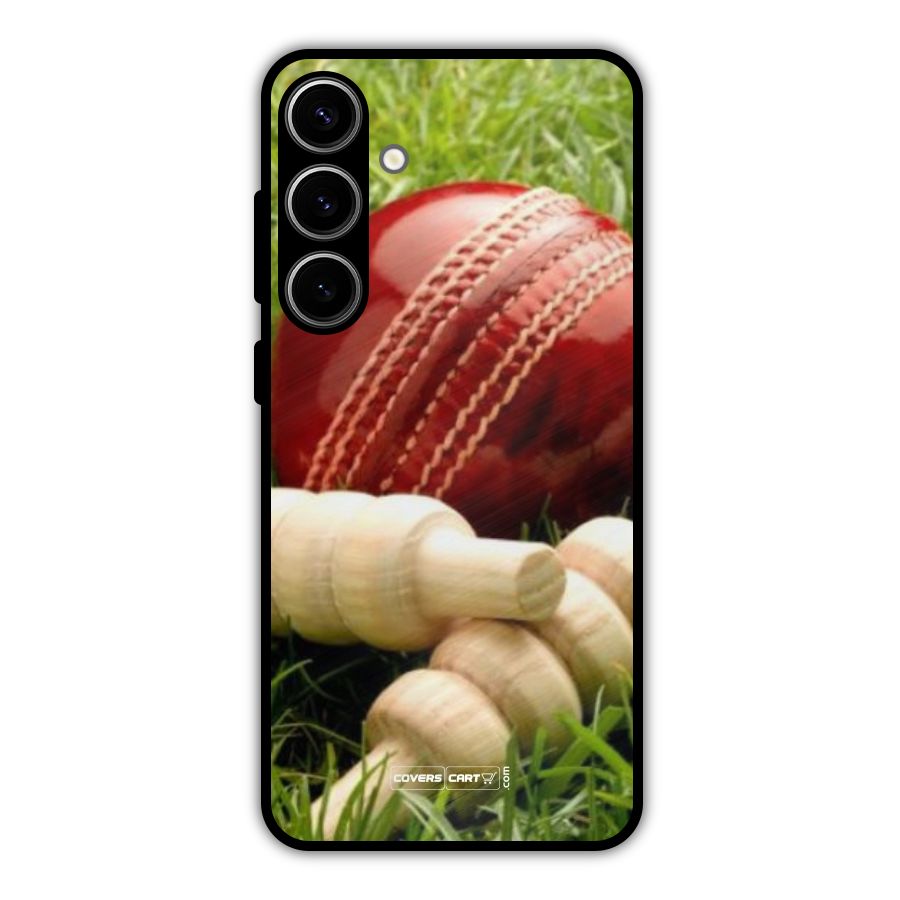 Cricket Ball and Stumps Metal Back Case for Galaxy S24 Plus