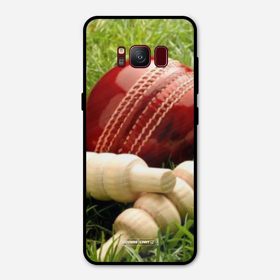 Cricket Ball and Stumps Metal Back Case for Galaxy S8