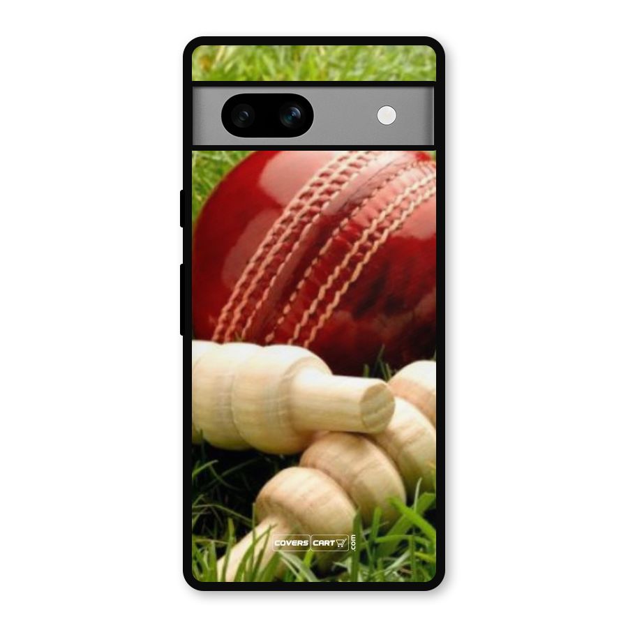 Cricket Ball and Stumps Metal Back Case for Google Pixel 7a