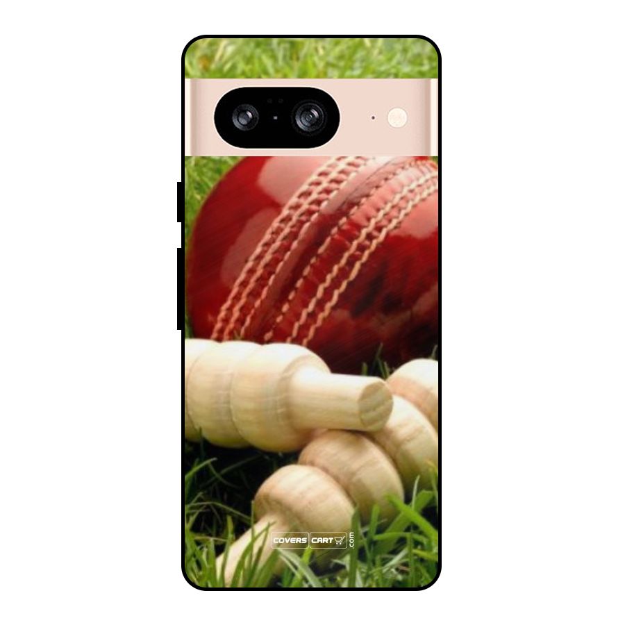 Cricket Ball and Stumps Metal Back Case for Google Pixel 8