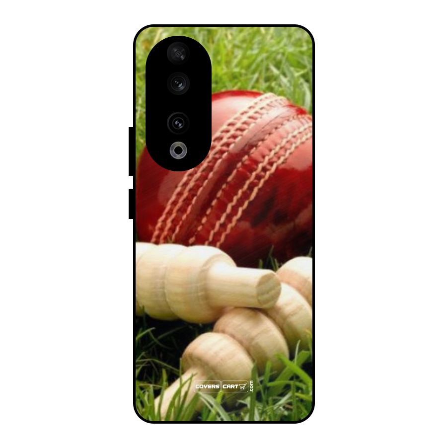 Cricket Ball and Stumps Metal Back Case for Honor 90