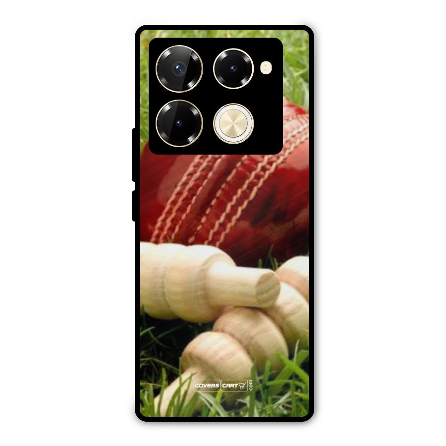 Cricket Ball and Stumps Metal Back Case for Infinix Note 40 Pro