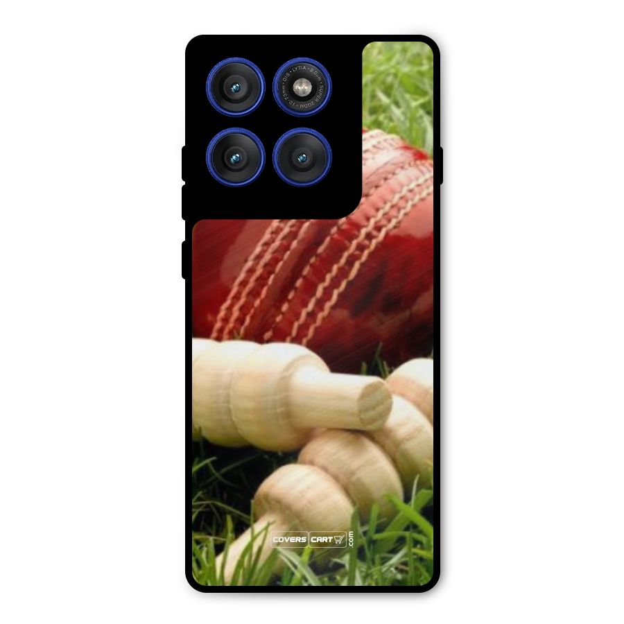 Cricket Ball and Stumps Metal Back Case for Motorola Edge 60 Pro
