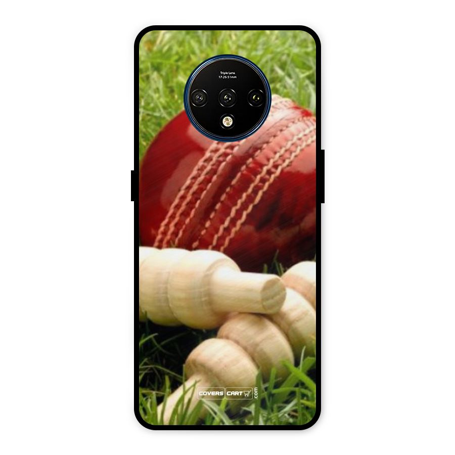 Cricket Ball and Stumps Metal Back Case for OnePlus 7T