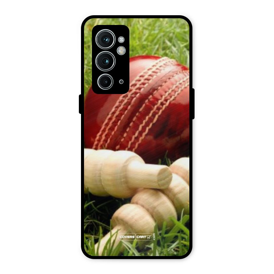 Cricket Ball and Stumps Metal Back Case for OnePlus 9RT 5G