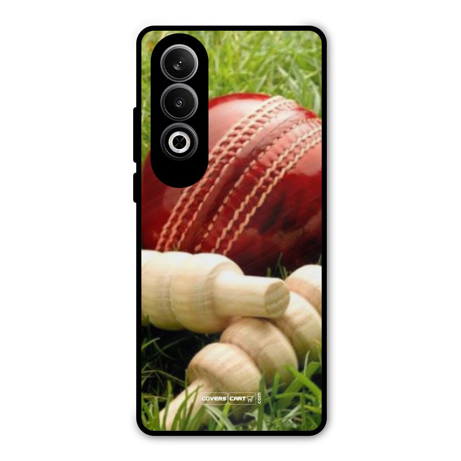 Cricket Ball and Stumps Metal Back Case for OnePlus Nord CE4