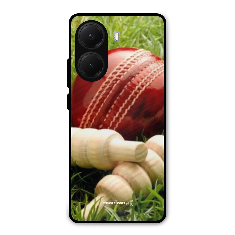 Cricket Ball and Stumps Metal Back Case for Poco X7 Pro