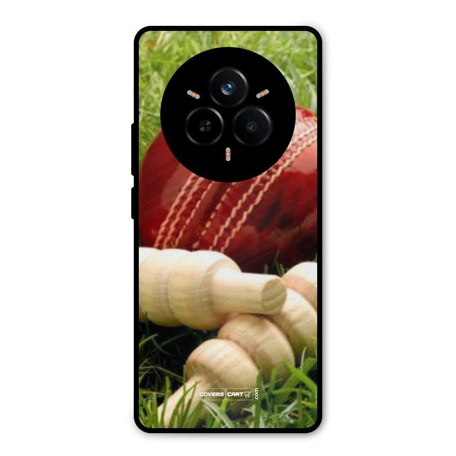 Cricket Ball and Stumps Metal Back Case for Realme 14 Pro